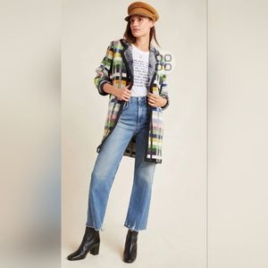 3 button Shanley Plaid Wool Sweater Coat